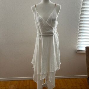 White Maxi Dress with Gold Chain Straps